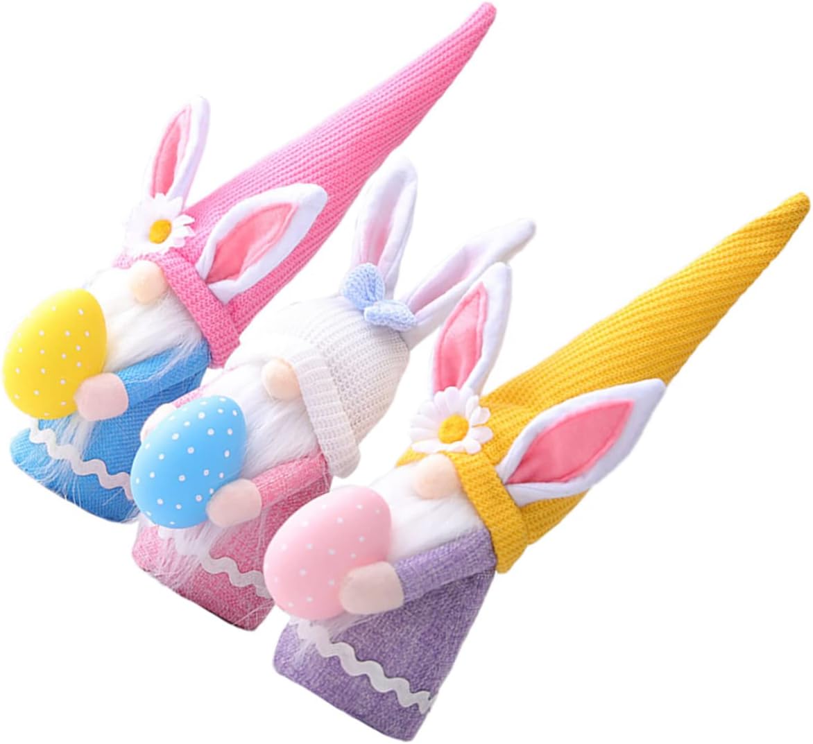Alipis 3pcs Easter Bunny Gnomes Hat Decorative Dolls for Holiday Home Decor Adorable Festival Ornaments Featuring Gnome Designs Easter Celebrations