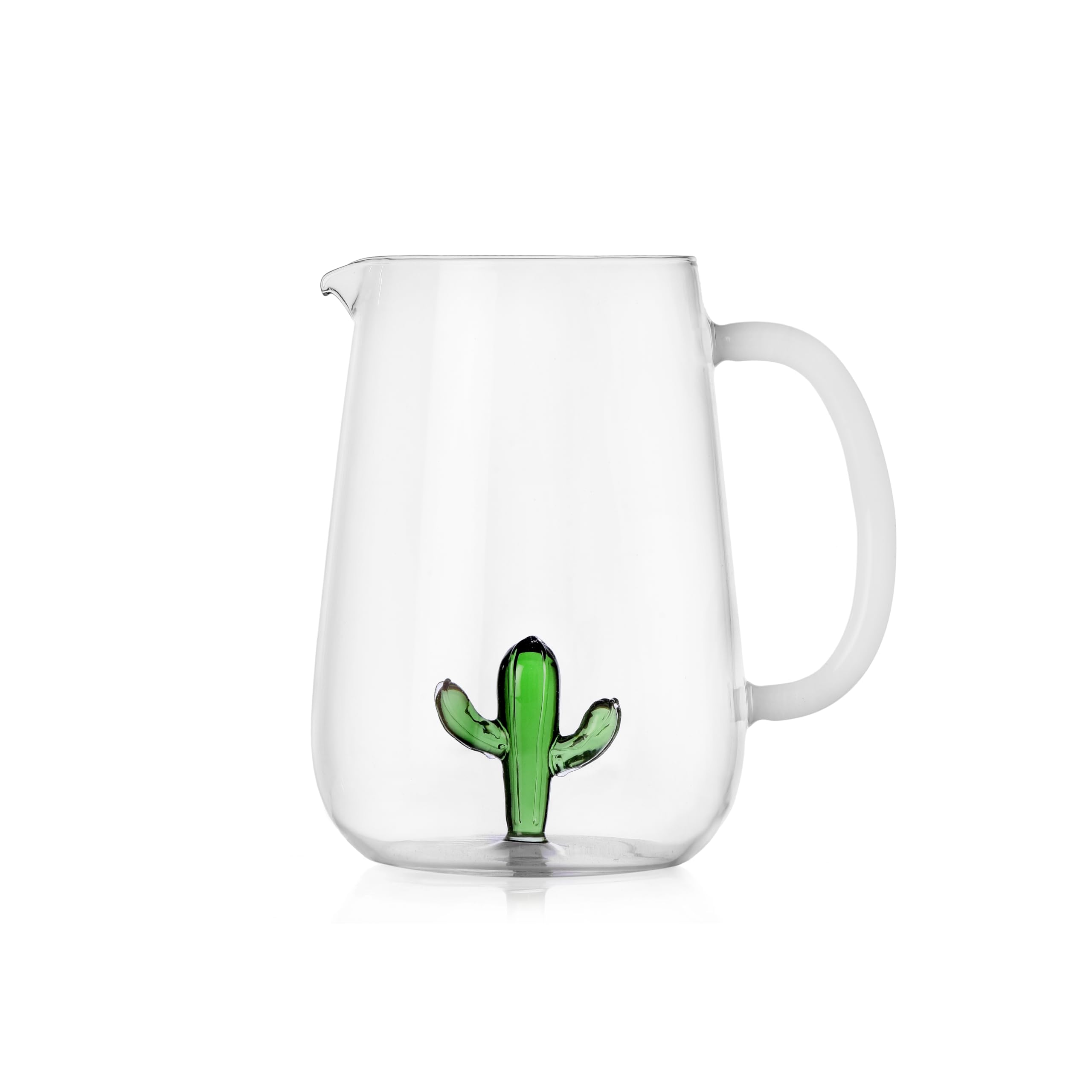 Ichendorf Milano Green Cactus Jug | Desert Plants Collection | 175 cl | Borosilicate Glass | Handmade