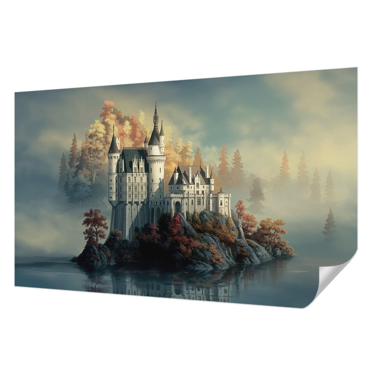 Revêtement mural autocollant haut de gamme château de conte de fées Tulup
