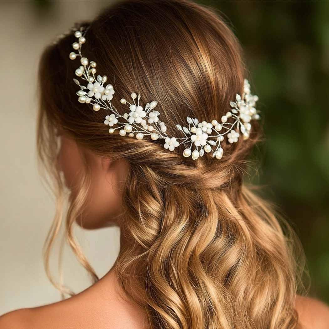 Amazon.com : Unicra Wedding Crystal Flower Hair Vine Bridal