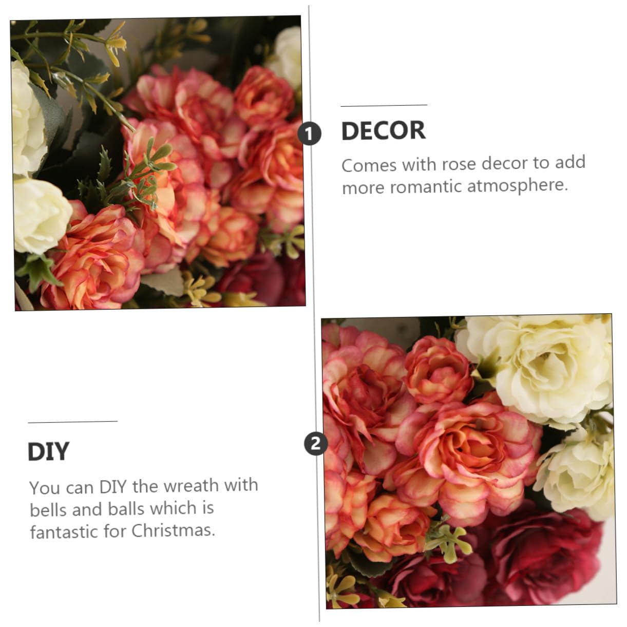 Guirnalda de Rosas de Imitación para Puerta y Pared, Estilo Europeo