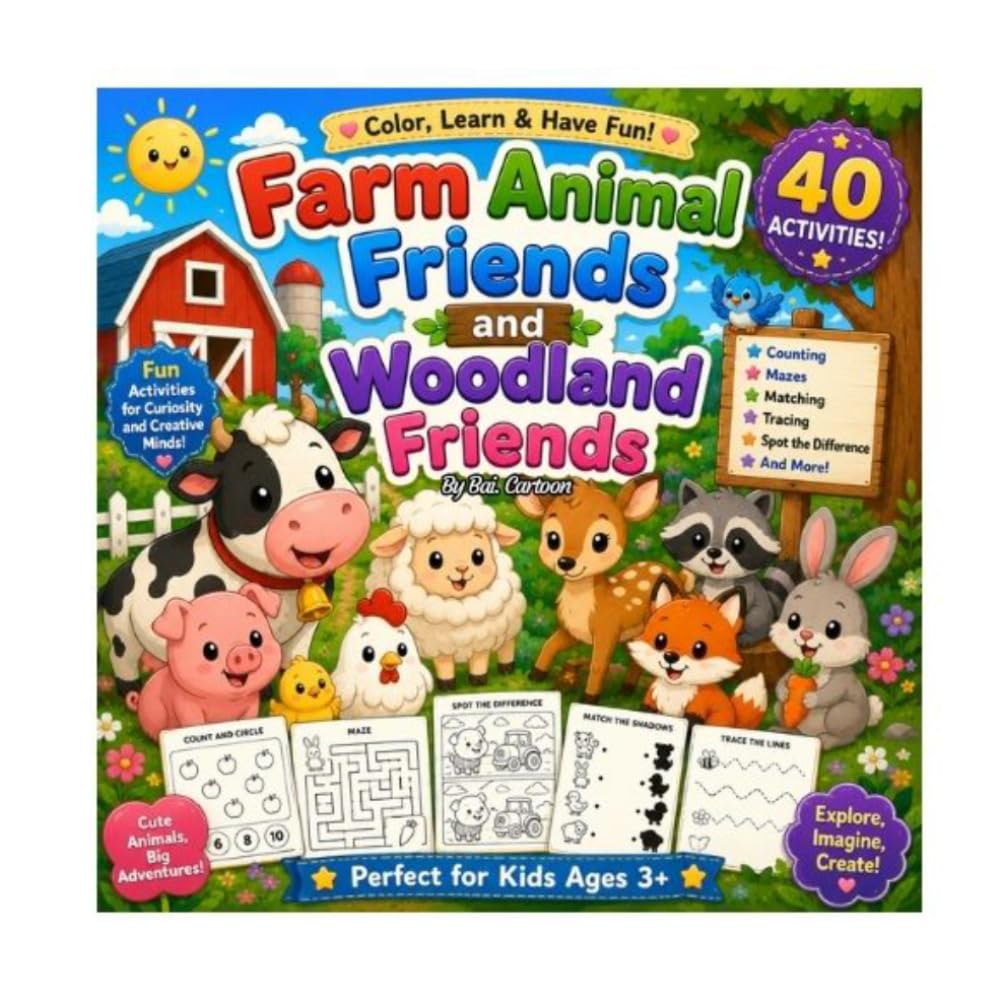 Farm Animal Friends Activity Book.: สมุดกิจกรรมสำหรับเด็กๆ