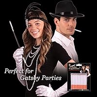 Vista 5 de Cigarrillos falsos de jirafa – Disfraz de cigarrillos falsos de los años 20 – Accesorios rugientes de los años 20 para mujeres – Cigarrillos