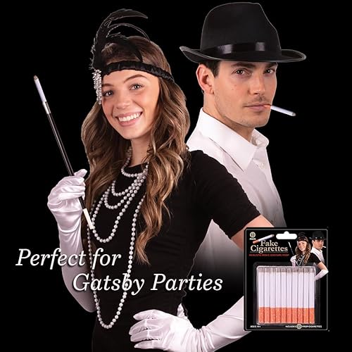 Miniatura 5 de Giraffe Manufacturing Cigarrillos falsos, cigarrillos falsos de hojaldre falso, atuendo de fiesta de basura de cigarrillos falsos de color blanco