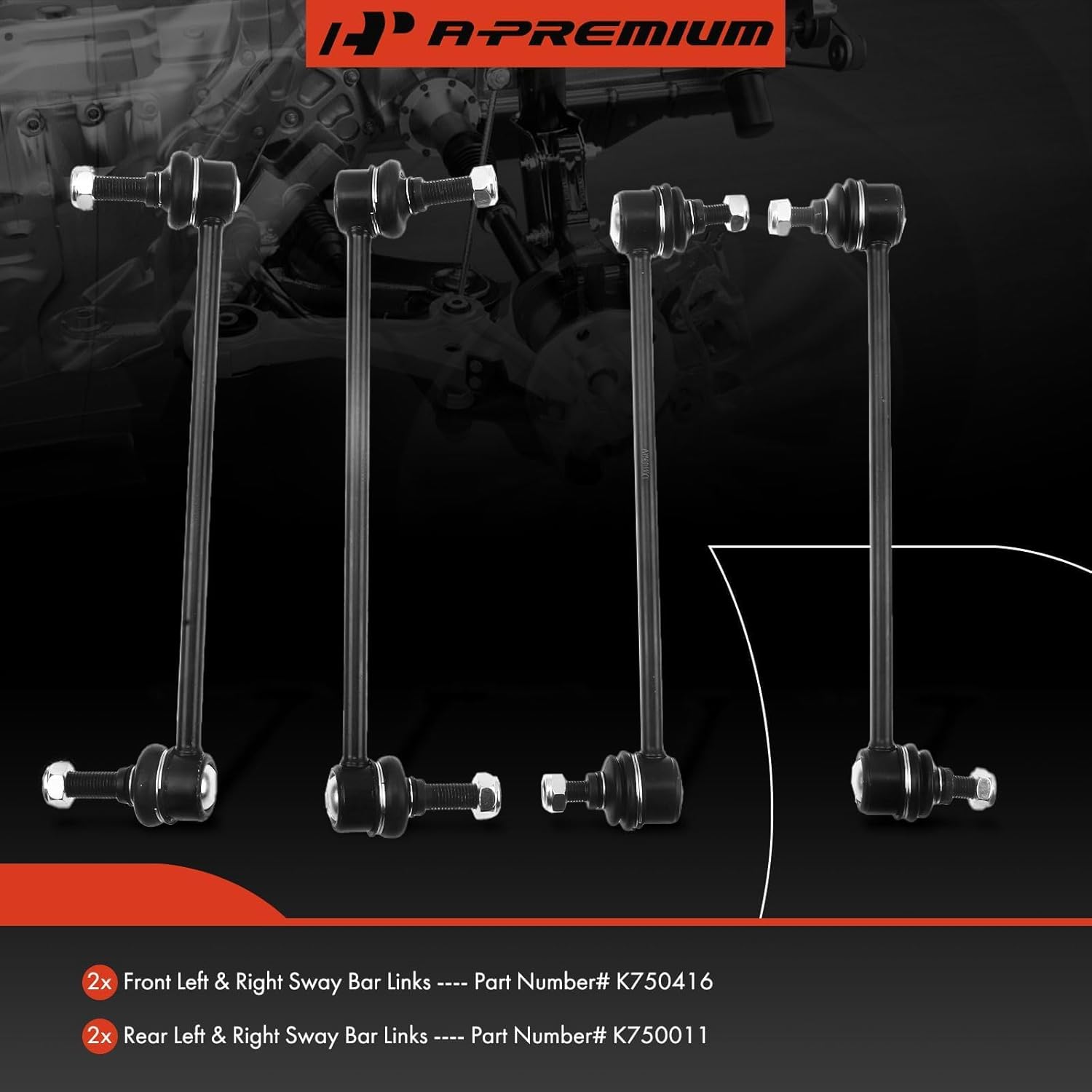 A-Premium Set of 4, Front & Rear Sway Bar Links Kit Stabilizer Bar Links, Compatible with Lexus ES350 2010 2011 2012