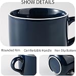 Café de porcelaine extra grande 23 Mug Oz, tasse de petit-déjeuner et bol de soupe, micro-ondes et lave-vaisselle Coffre-fort, Mug large Jumbo avec poignée