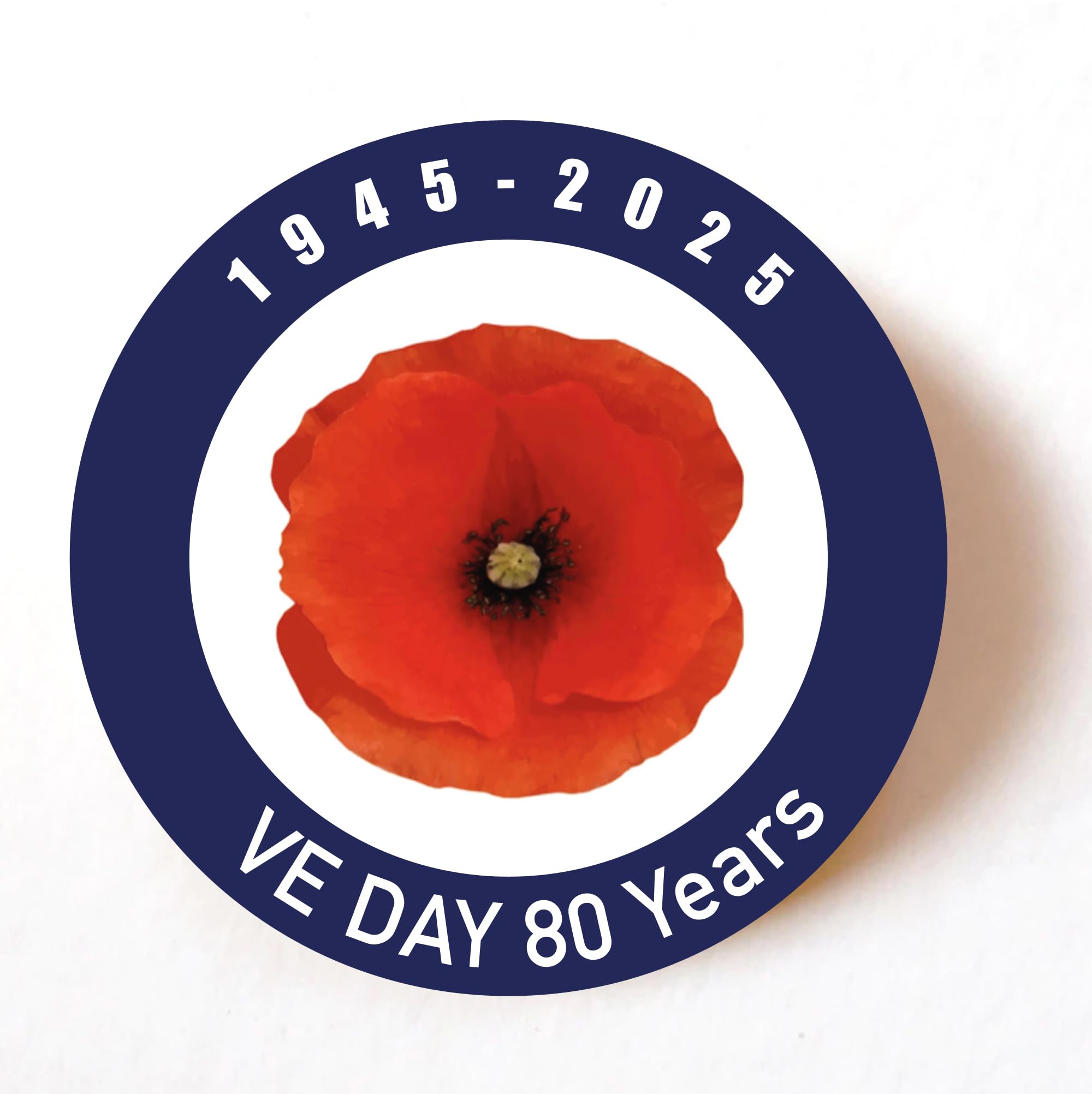 stika.co Set of 24, 72 or 240 VE Day 80th Anniversary Red Poppy Stickers – Round Paper Labels for Street Parties, Scrapbooking, Envelopes & Decorations (72 Stickers)