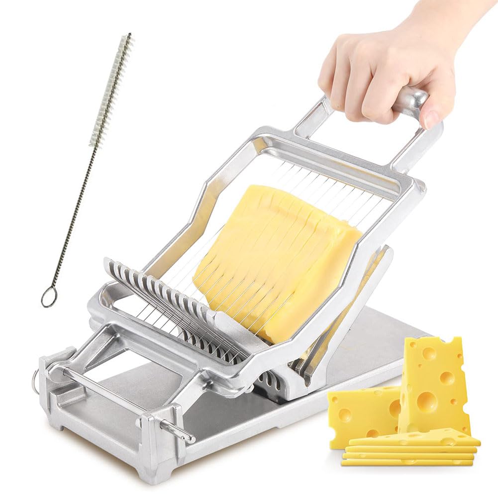 Gewerbliche Käse- Und Brotschneidemaschine, Manueller Käseschneider (1 cm & 2 cm), Küchenbackutensilien Aus Edelstahl Für Käse, Butter, Toast Und Aufschnitt (10 Mm).20mm