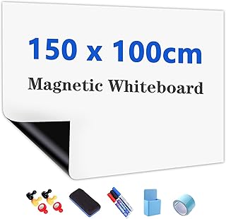 Quadro branco magnético 150x100 cm com kit de marcadores