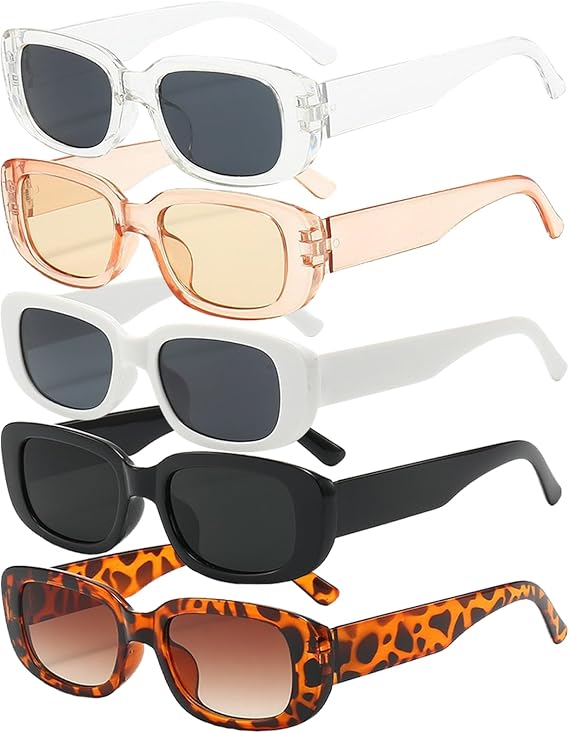 DKDDSSS Rectangle Sunglasses for Women and Men - Vintage Square Anti-UV Retro Style
