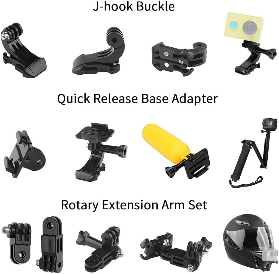 Universal Action Camera Accessory Kit for GoPro Hero 12 11 10 9 8 7 6 5 Black Go pro Max Insta360 One R/X2/X3 DJI OSMO Action 2 3 4 AKASO APEMAN Sports Cam, Helmet Base Adhesive Tripod Adapter Mount image 5 of 7 B0CR12FHGV