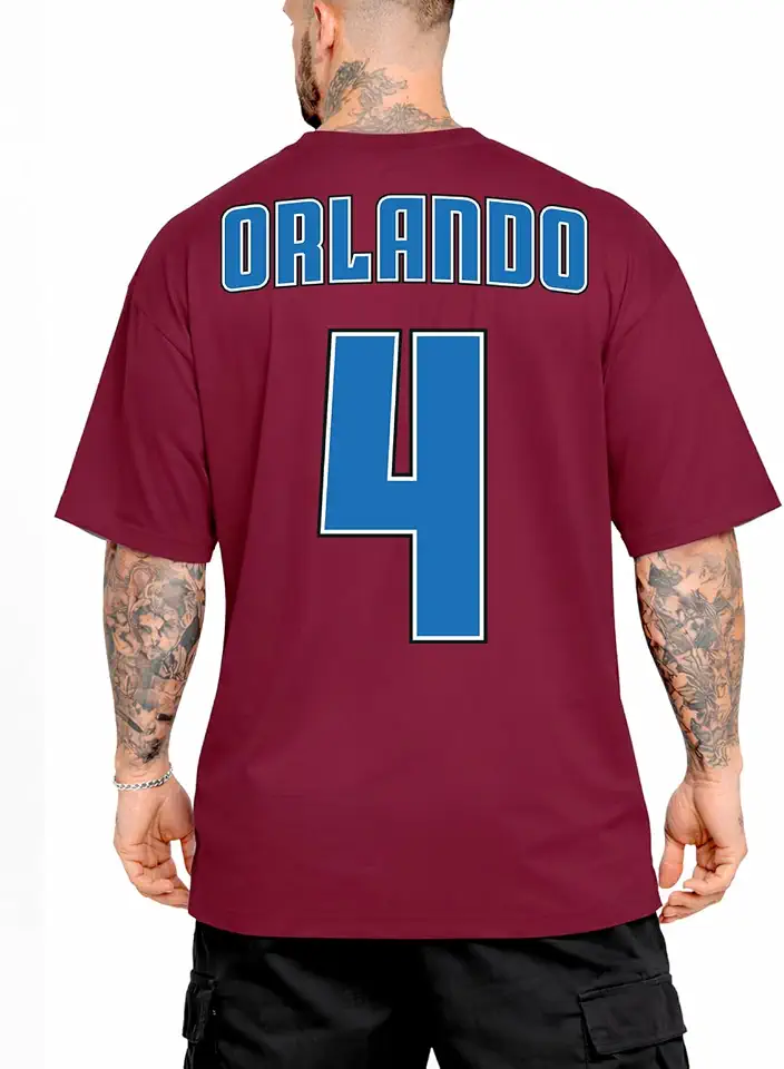 Camiseta Basquete Orlando Oversized Algodão Nobre Streetwear Cor:Bordô;Tamanho:Xg