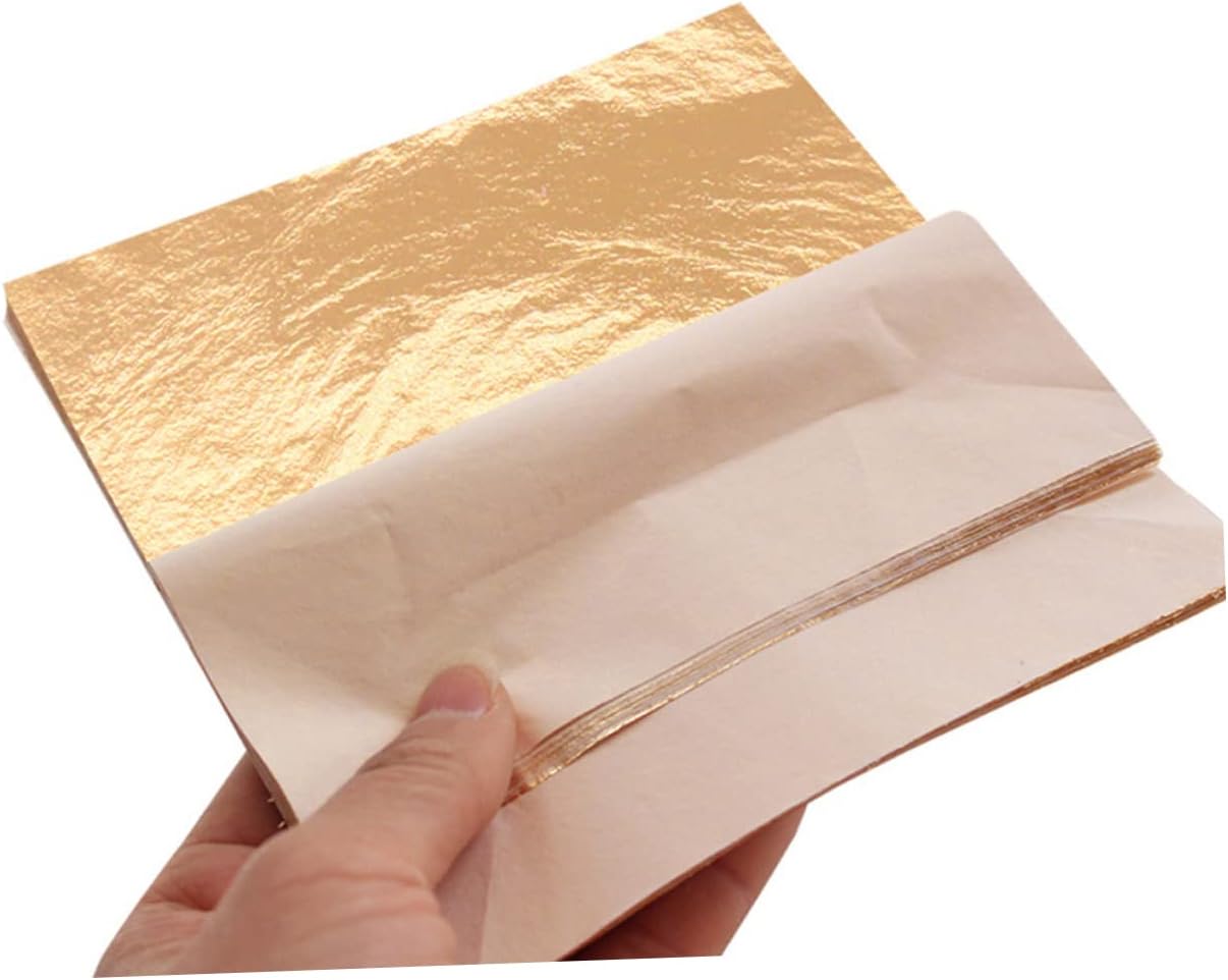 Gatuida 400pcs Imitation Foil Paper for Arts Crafts Lightweight Decorative Foil for Home Adornment for Gilding Furniture Frames and Ornaments