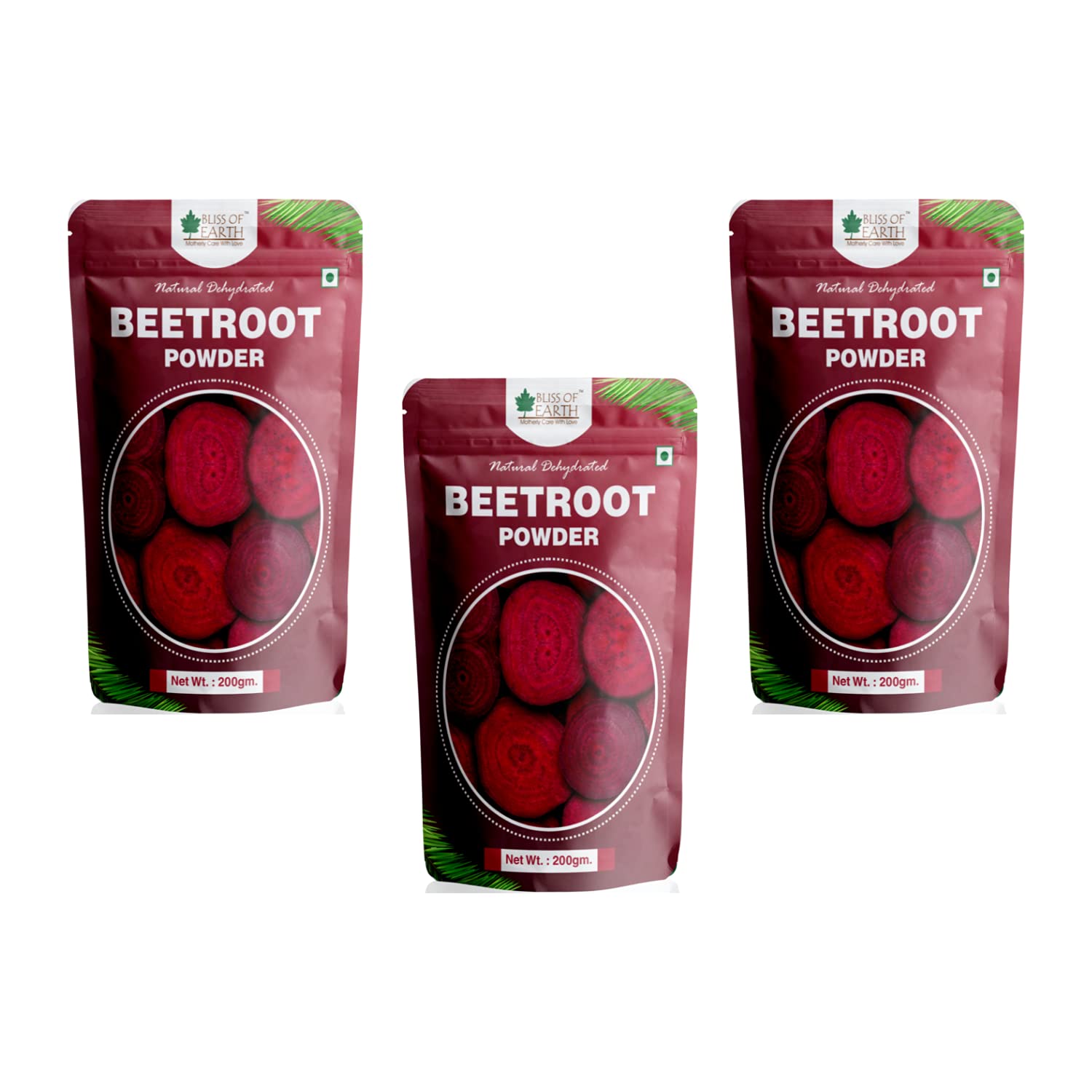 Bliss of Earth 3x200 Gram Beetroot Powder natural dehydrated (Pack of 3)