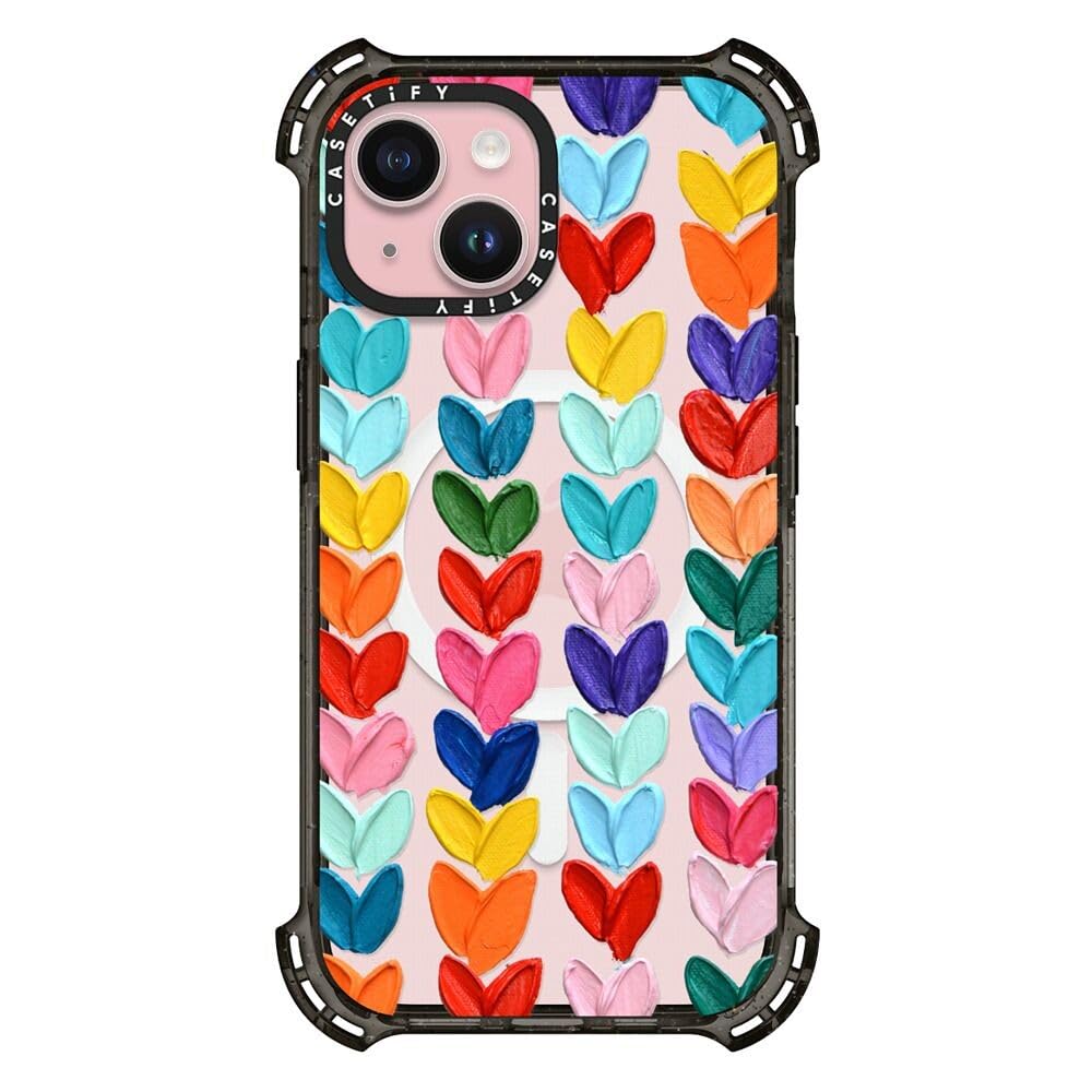 Coque iPhone 15 CASETiFY Bounce haut de gamme transparente cœurs - 7