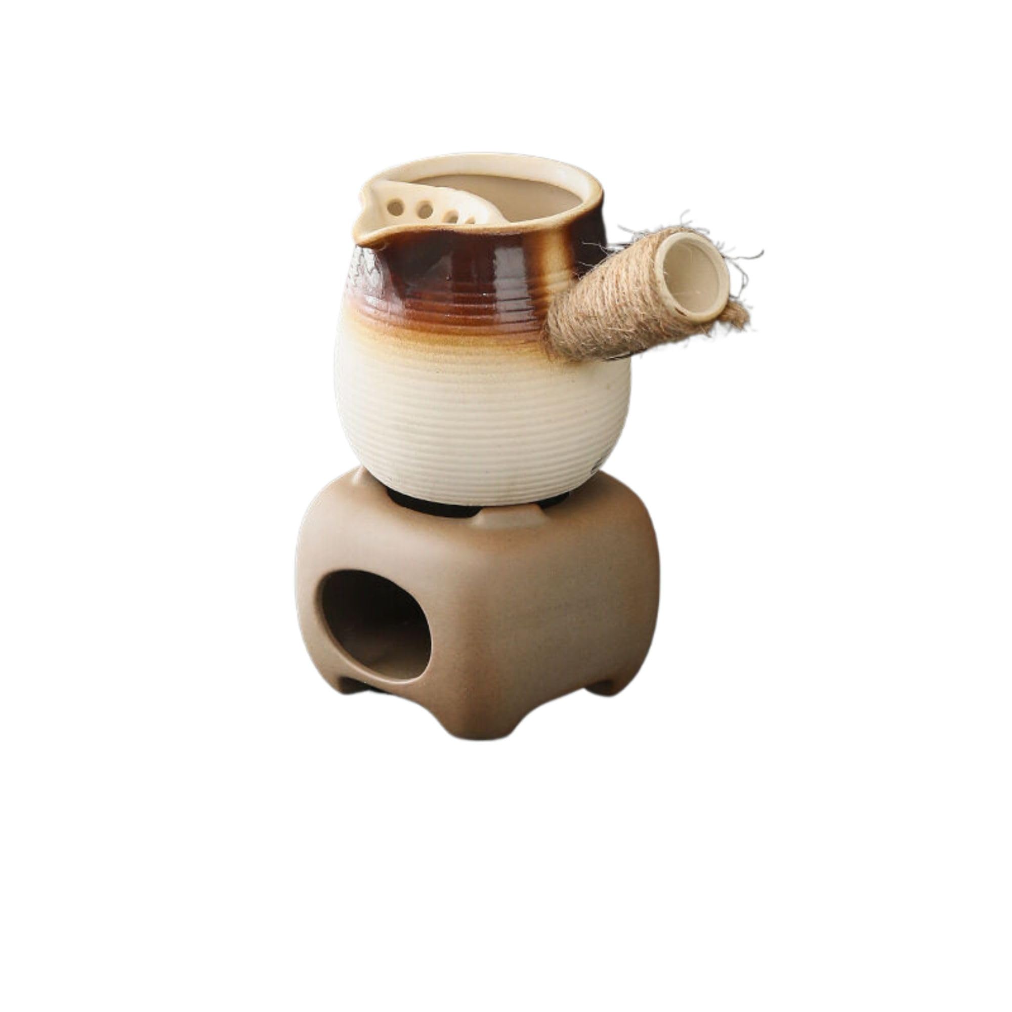 Amazon.com | 粗陶侧把壶温茶炉Luxury Tea Set. with Tea Infuser 围炉