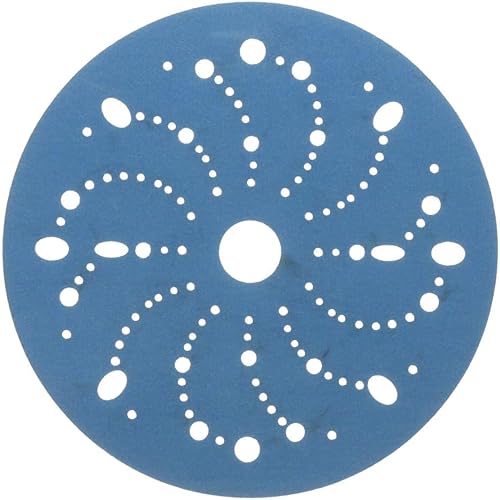 Miniatura 2 de AMAPR Hookit 3M Blue 36180 Discos abrasivos con múltiples agujeros, bordes de plumas, lijado de imprimación, preparación de pintura, 6 pulgadas,