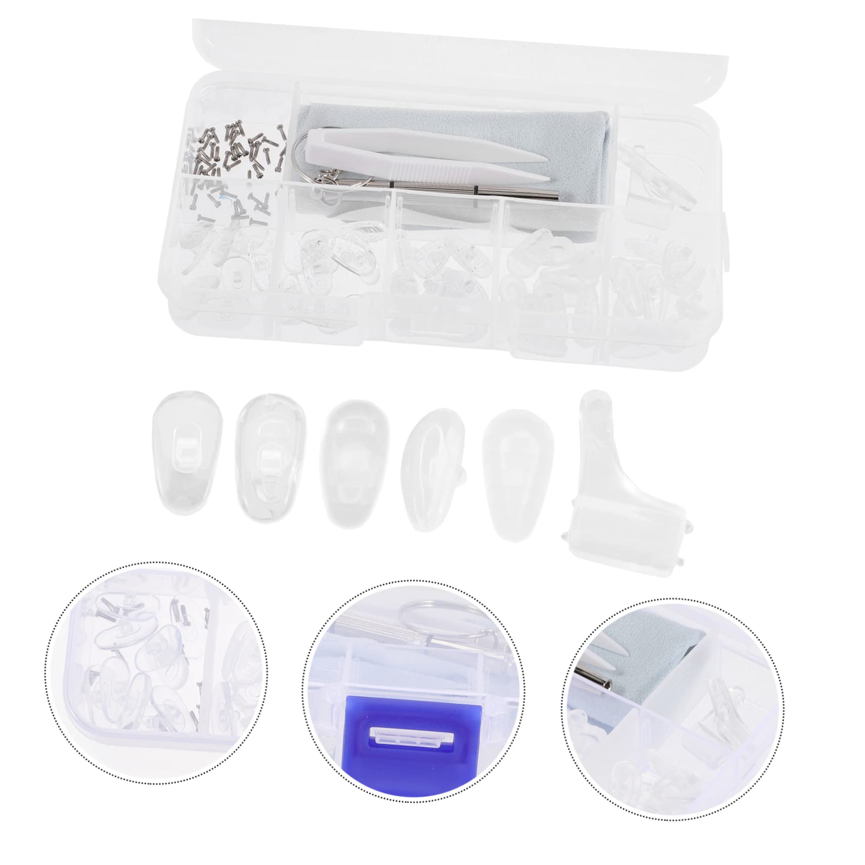 FRCOLOR 4 Cajas De Almohadillas Para Montura De Gafas Almohadilla Fina Para La Nariz Kit De Reparación De Gafas Soporte Para La Nariz Para Gafas Suministros Para Gafas Almohadilla