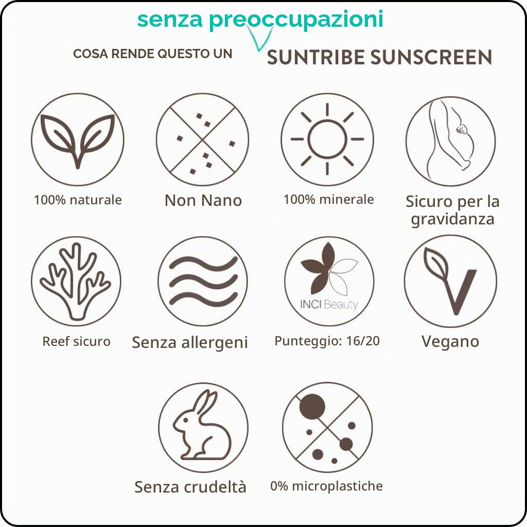 Suntribe Crema Solare Minerale SPF 50 Dry Touch 50 ml