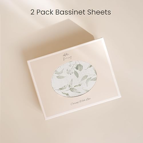 Miniatura 6 de Konssy Paquete de 2 sábanas bajeras de muselina para bebé niña y niño, suaves y transpirables, aptas para moisés, cuna, cesta de moisés ovalada,