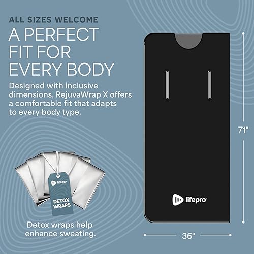 Miniatura 15 de Lifepro Infrared Sauna Blanket for Detox & Relaxation – Low EMF Carbon Fiber Heating, 9 Temp Levels, 5 Colors – Portable Full Body Sauna Blanket