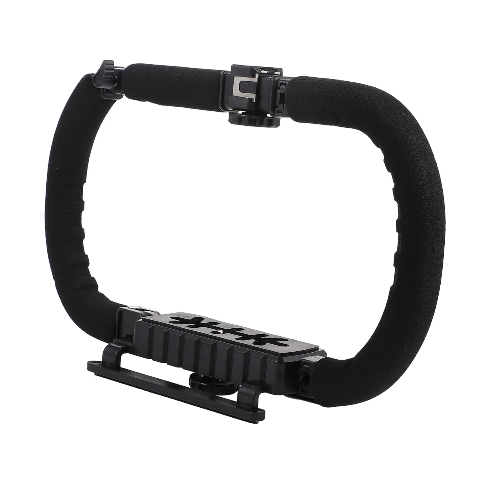 NUOBESTY Stabilizzatore Palmare per Fotocamera Dslr e Videocamere Dv Design Antiscivolo, 3 Porte Hot Shoe in Metallo e Plastica per Supporto Microfono