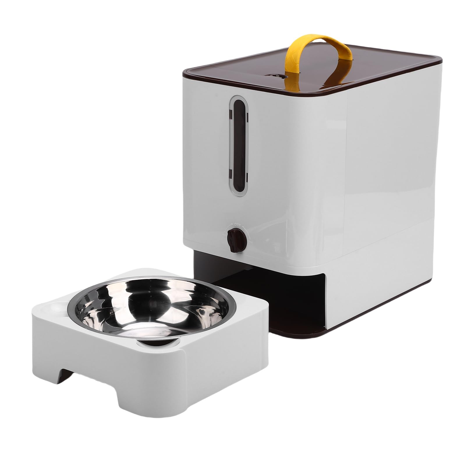 Fabater Contenedor de Almacenamiento Multifuncional con Alimentador para Mascotas con Temporizador Inteligente con Diseño de Sellado, Complemento Práctico para Accesorios para Mascotas, (Marron