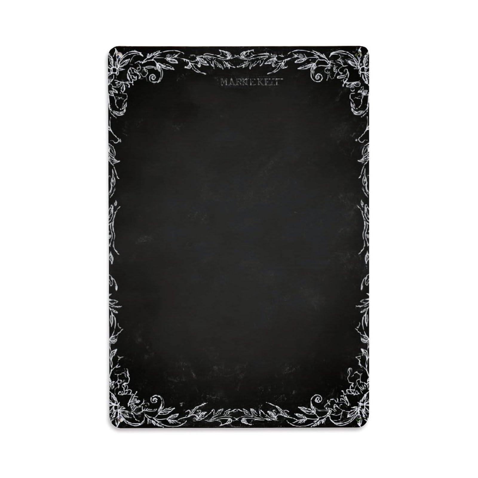 Nestemfo Vintage Floral Border Chalkboard Design Pattern Tin Sign Metal Sign, Living Room,Bar, Home, Bedroom Wall Decor,Retro Metal Poster 8X12 Inches