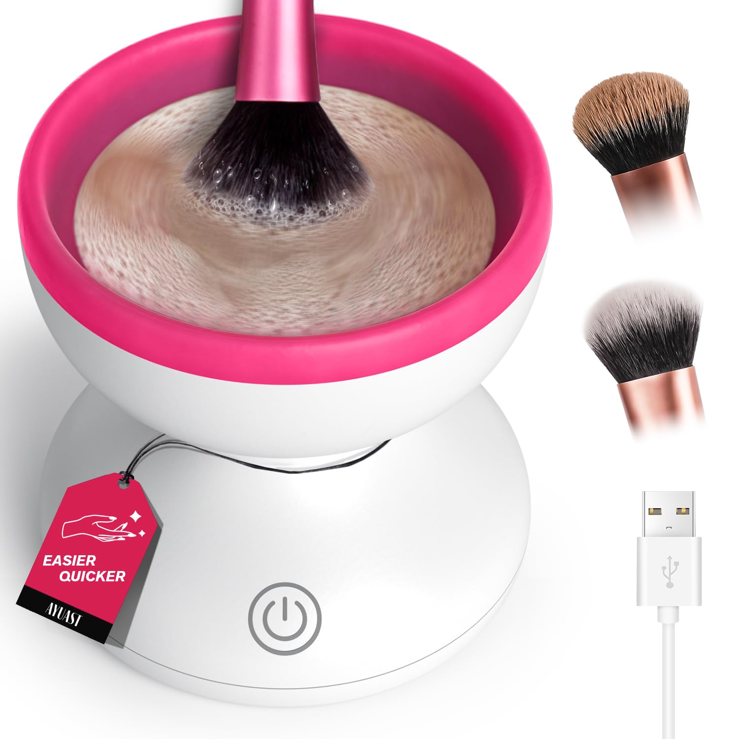 Make Up Brush Cleaner Machine, Strong Friction for Deep Cleaning Inside Makeup Brushes Bristles