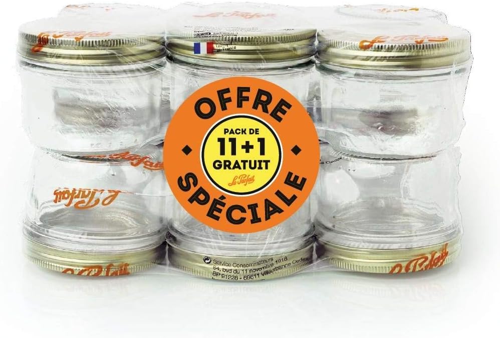 Le Parfait1978016.0 Pack of 12 Jam Jars (35 x 20.0 x 17.0 cm) Clear Glass