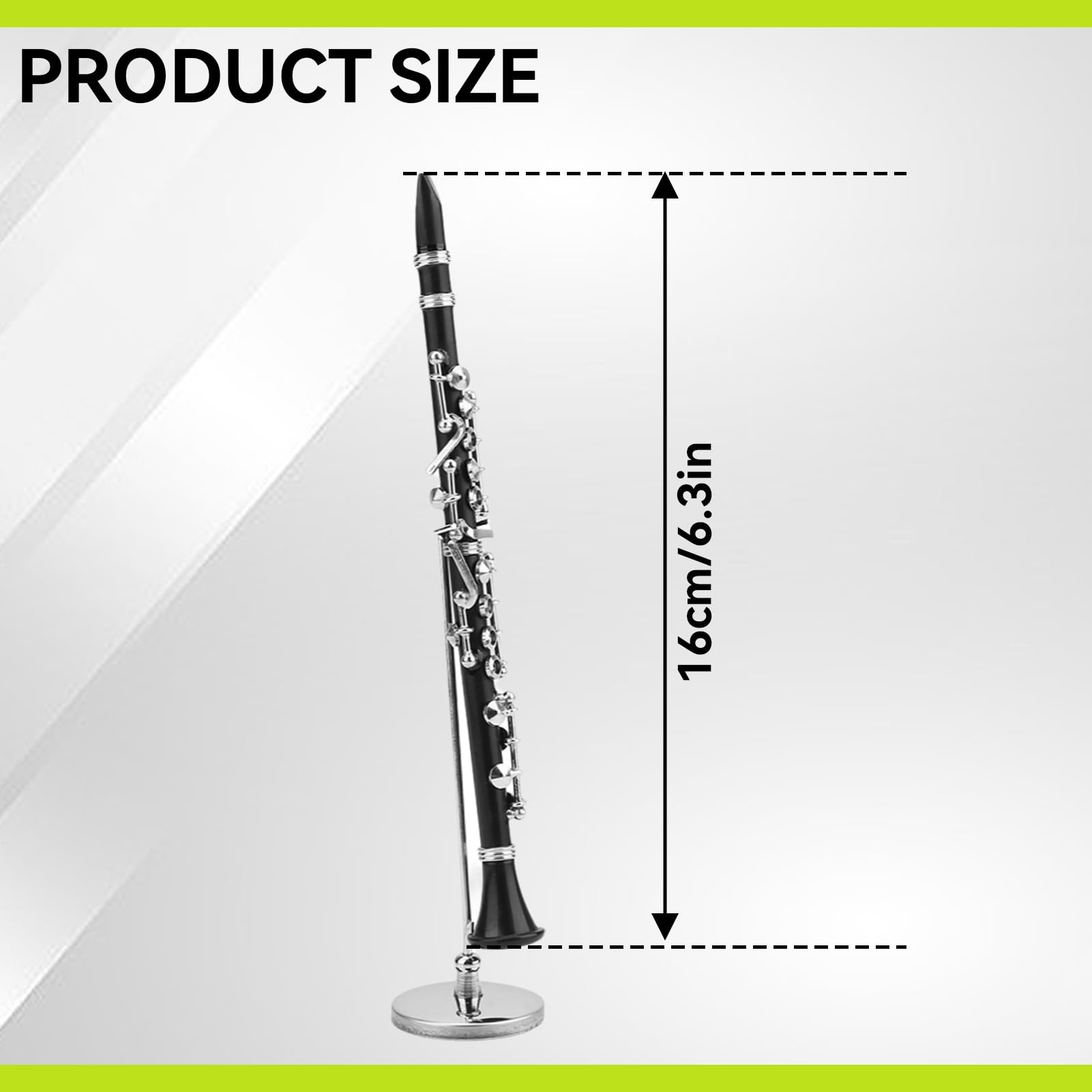 Mini Clarinetto in Miniatura con Supporto, Mini Strumento Musicale Ornamento Natalizio, Ornamento per la Casa (6,3)