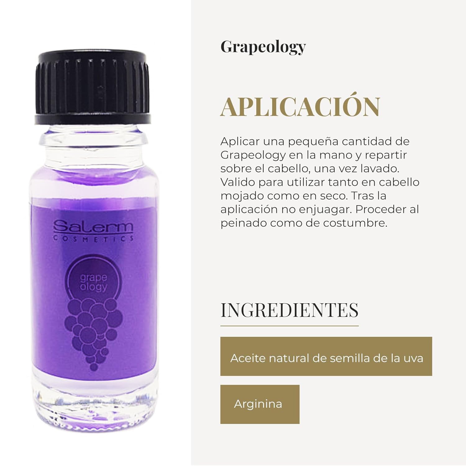 SALERM - Aceite Pepita de Uva - Salerm Grapeology Biokera Natura - 12 x 10 ml - Reparador de Puntas - Sérum Hidratante para Pelo Seco y Dañado - Antioxidante - para Cabellos Blancos o Decolorados