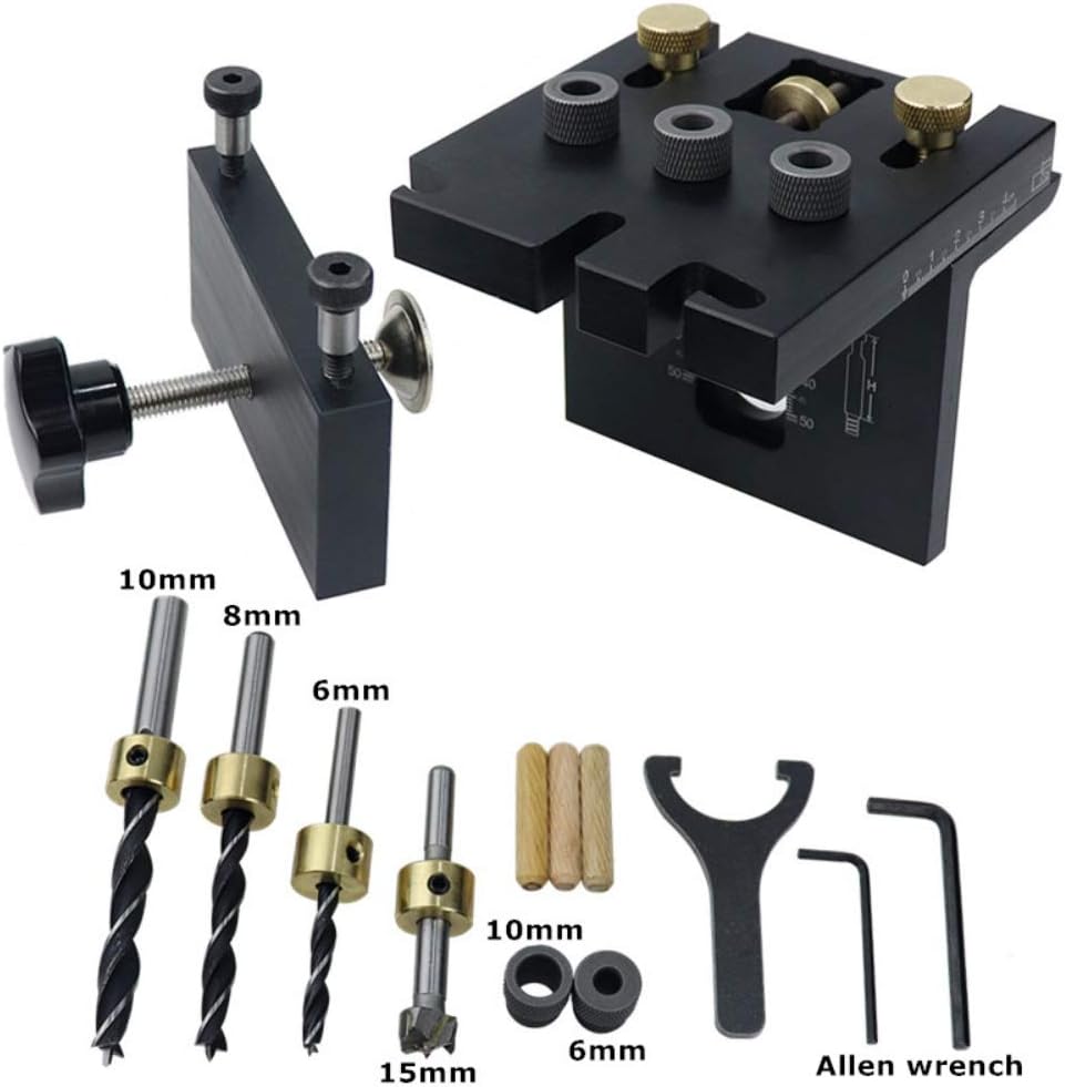 🛒 Crаzу Dеаlѕ A-XINTONG 3-in-1 Woodworking Drilling Locator Self Centering Dowel Drill Guide Kit,3-Hole Woodworking Doweling Jig Positioner Locator,6/8/10mm Pin Fixture Wood Hole Drill Bit Set Woodworking Tools Bеѕt Quаlіtу 🔥 A-XINTONG 3-in-1 Woodworking Drilling Locator Self Centering Dowel Drill Guide Kit,3-Hole Woodworking Doweling Jig Positioner Locator,6/8/10mm Pin Fixture Wood Hole Drill Bit Set Woodworking Tools