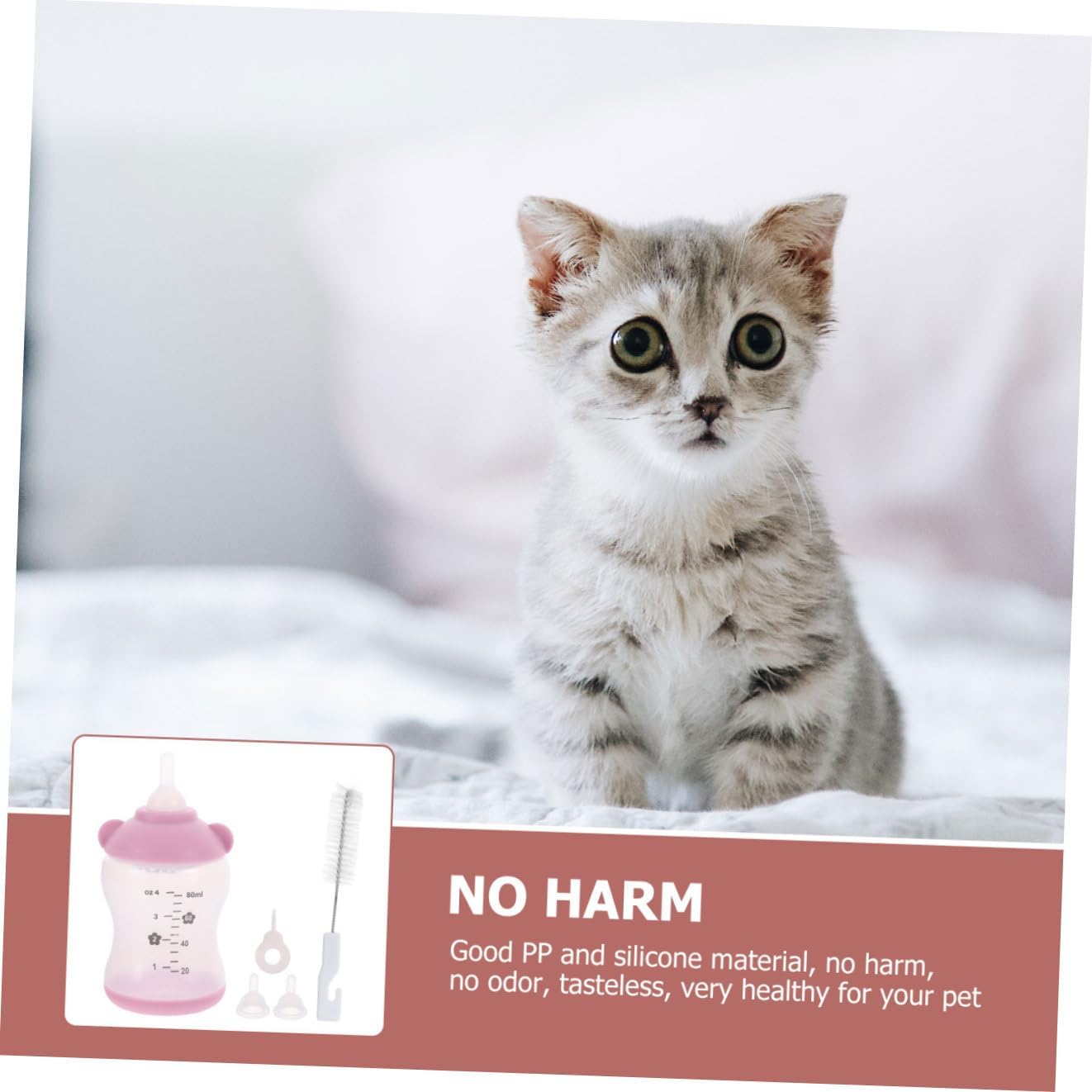 1Set Pet Nursing Bottle Feeding Tools for Kittens Puppies Small Pets Durable Compact Design with Measurement Scale for Newborn