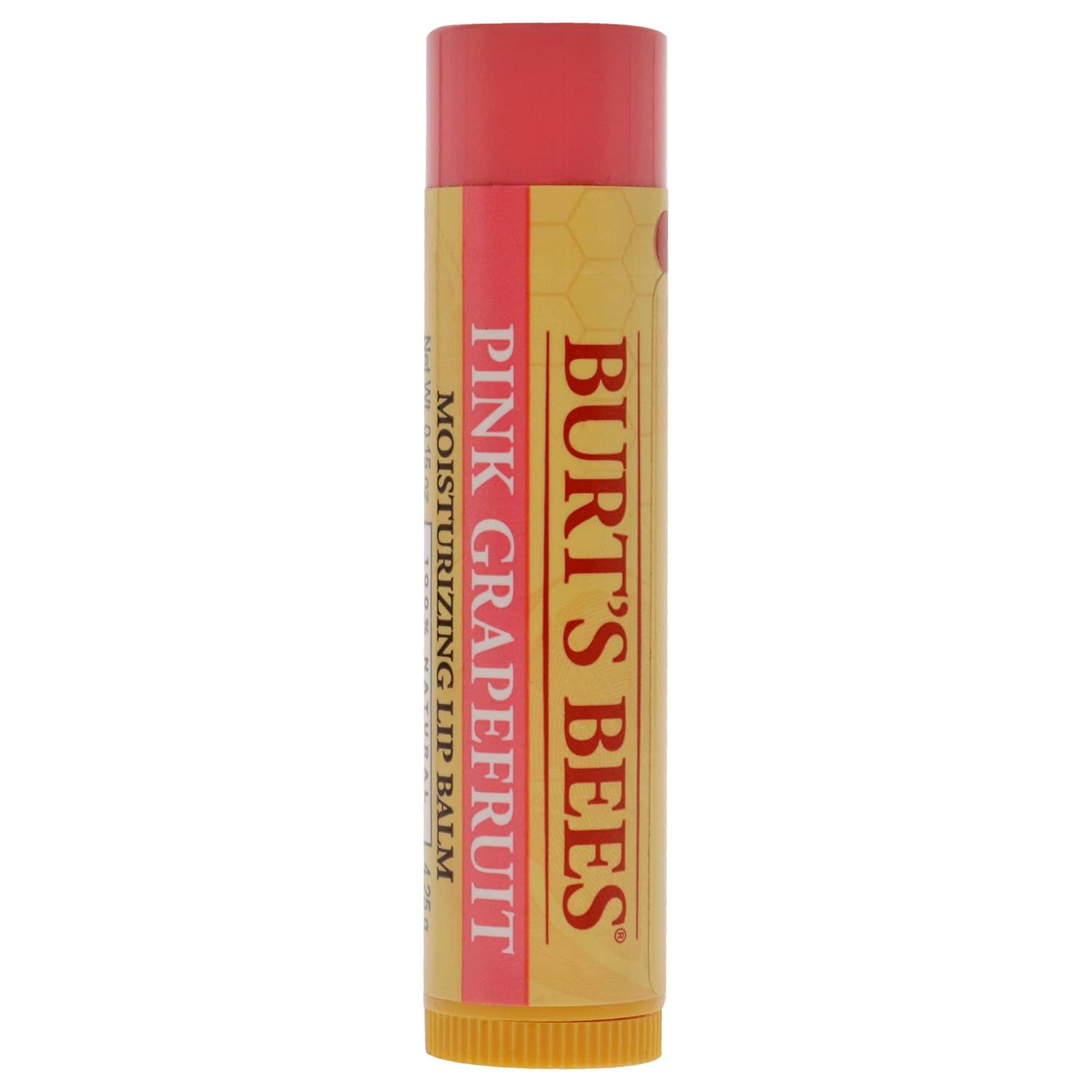 Burt's Bees 100% Natural Moisturizing Lip Balm, Pink Grapefruit with Beeswax & Fruit Extracts - 1 Tube