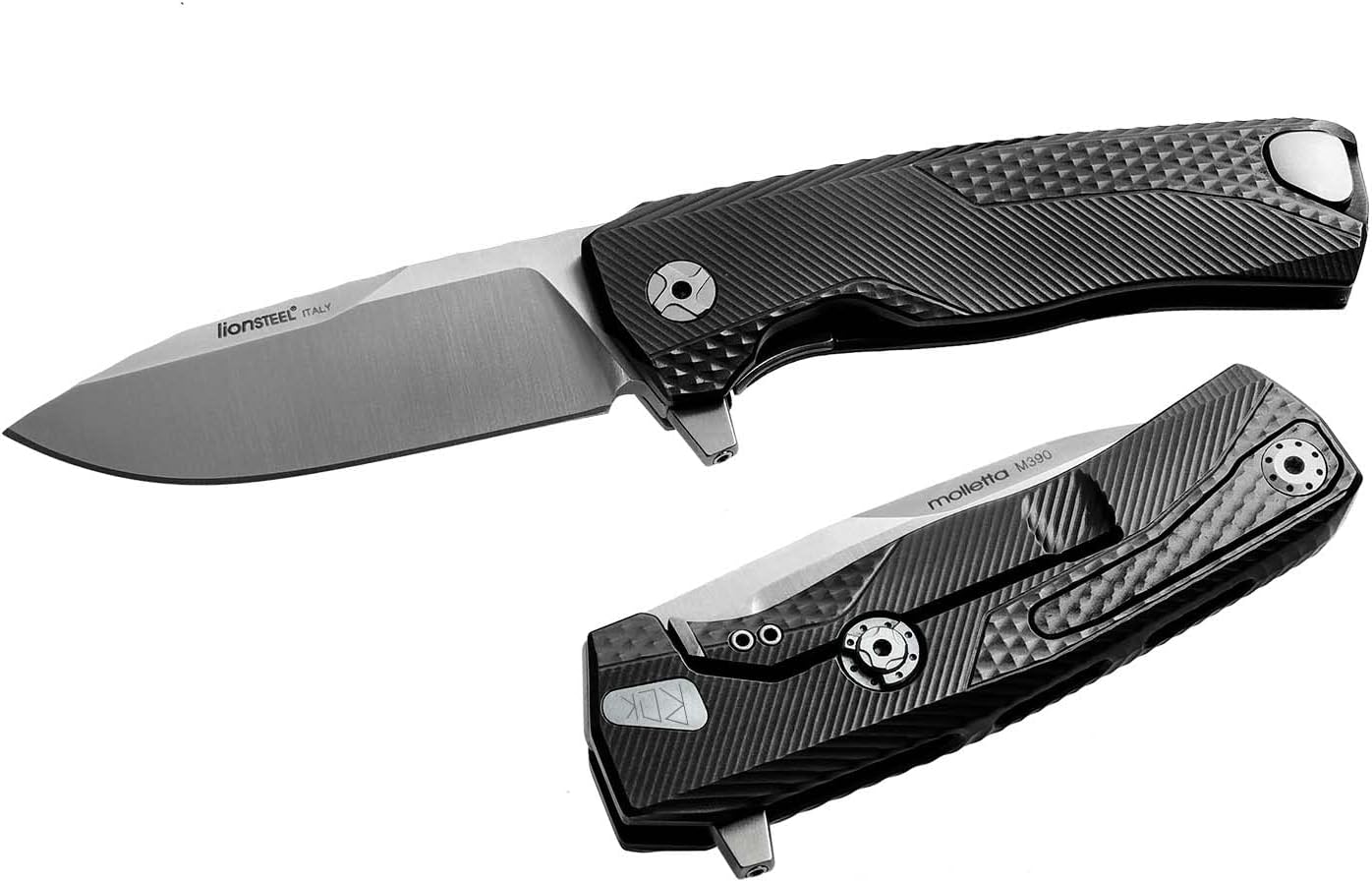 LionSteel Knives ROK Frame Lock ROK A BS M390 Stainless Steel and Black Aluminum Pocket Knife