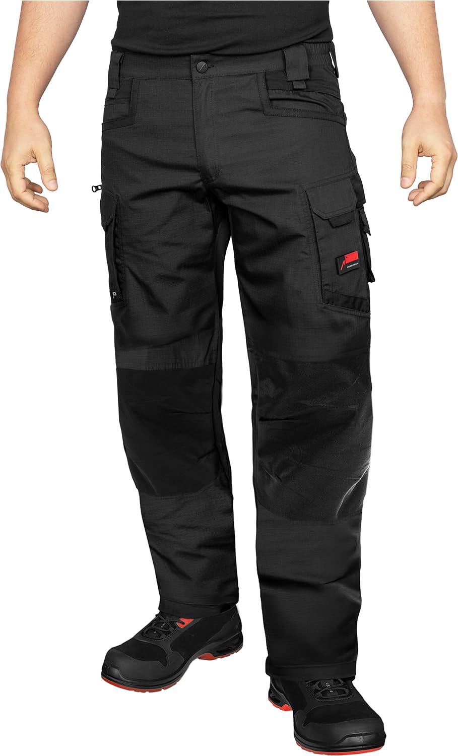 ACE Constructor Pantaloni da Lavoro Lunghi da Uomo - Pantaloni da Lavoro da Uomo con Vita Elasticizzata, Tasche Cargo e Ginocchiere