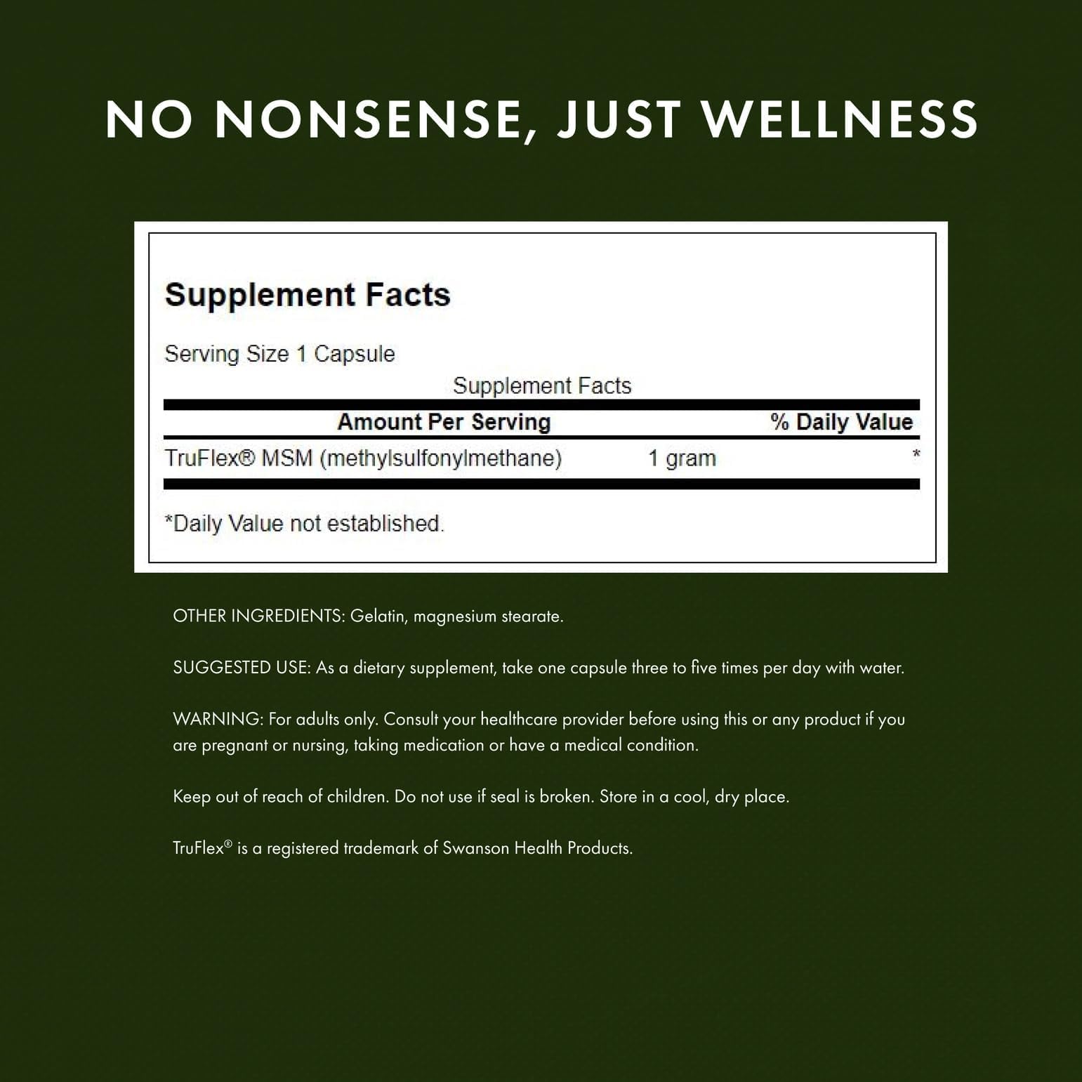 Swanson MSM, Essential Minerals 1000 mg, 240 Capsules, 2 Pack — Amazon image 2