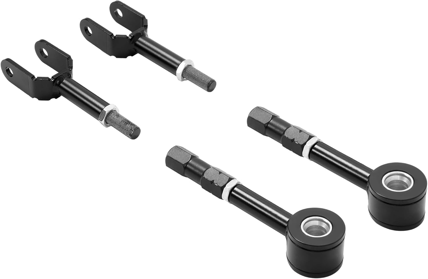 Adjustable Rear Traction Rod Compatible with 2003-2009 Nissan 350Z/ Infiniti G35 Coupe Sedan Camber Toe Arms Steel Powder Coated Black