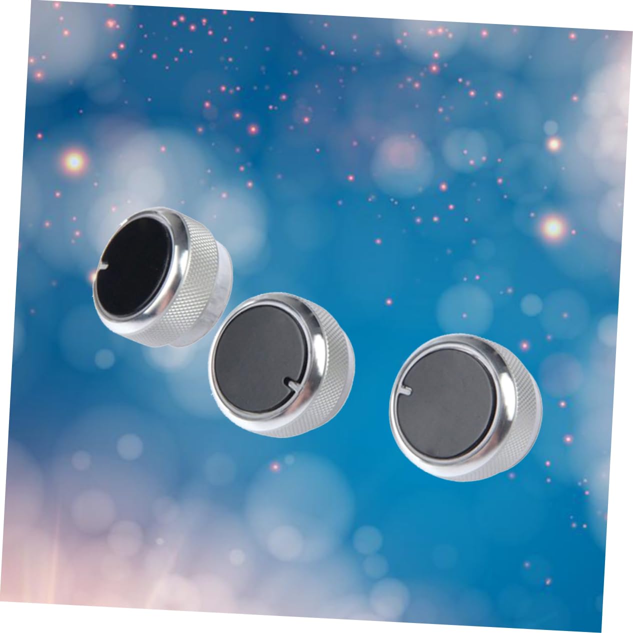 3pcs Air Conditioning Control Knob for and Silver Easy Install Temperature Control Knobs for Car Air Conditioner Accessories