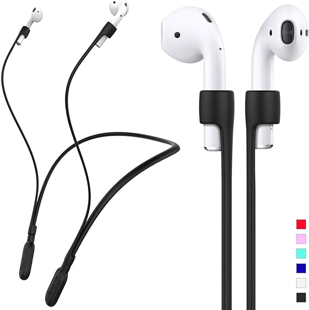 HALLEAST Compatible with Apple Airpods Strap, Silicone Anti-Lost Neck Strap Wire Cable Cord Connector Sports Neckband holder, Replacement for Airpods Pro 2, 3, Pro, 2 & 1 Wireless Charging, Black