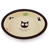 TTCAT Oval Ceramic Cat Food Bowl,Cute Dish,Small Pet Feeding Dishes for Cat,Kitten,Dishwasher Safe.