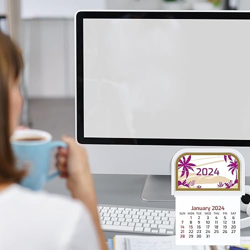 Miniatura 5 de Resurhang Calendario de pared 2024, mini calendario adhesivo para automóvil, calendario mensual 2024, para tarjetas de visita, automóvil, camión,