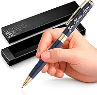 Caneta Personalizada Crown Treasure Esferográfica Diversas Cores Gravação Nome Simbolo Luxo + Estojo Crown (AZUL)