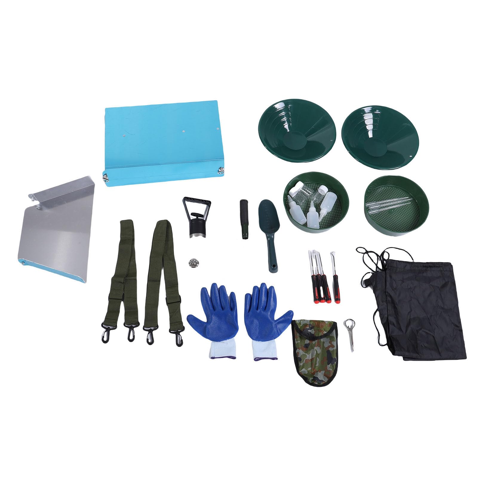 Generic Zestaw do Płukania Złota, Wysoka Wydajność, Kompleksowy Zestaw do Płukania, Składana Konstrukcja, Składana Aluminiowa Skrzynia śluzowa, Sedymentacja Płatków do Rzek i Strumieni