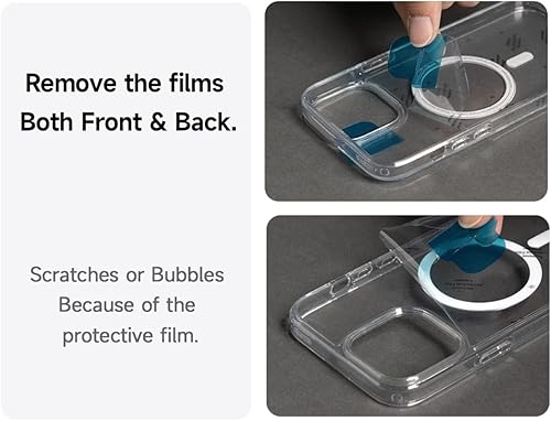 Miniatura 2 de oakxco Funda magnética transparente compatible con Magsafe, delgada, transparente, no amarillea, Hybird de silicona suave y funda protectora de