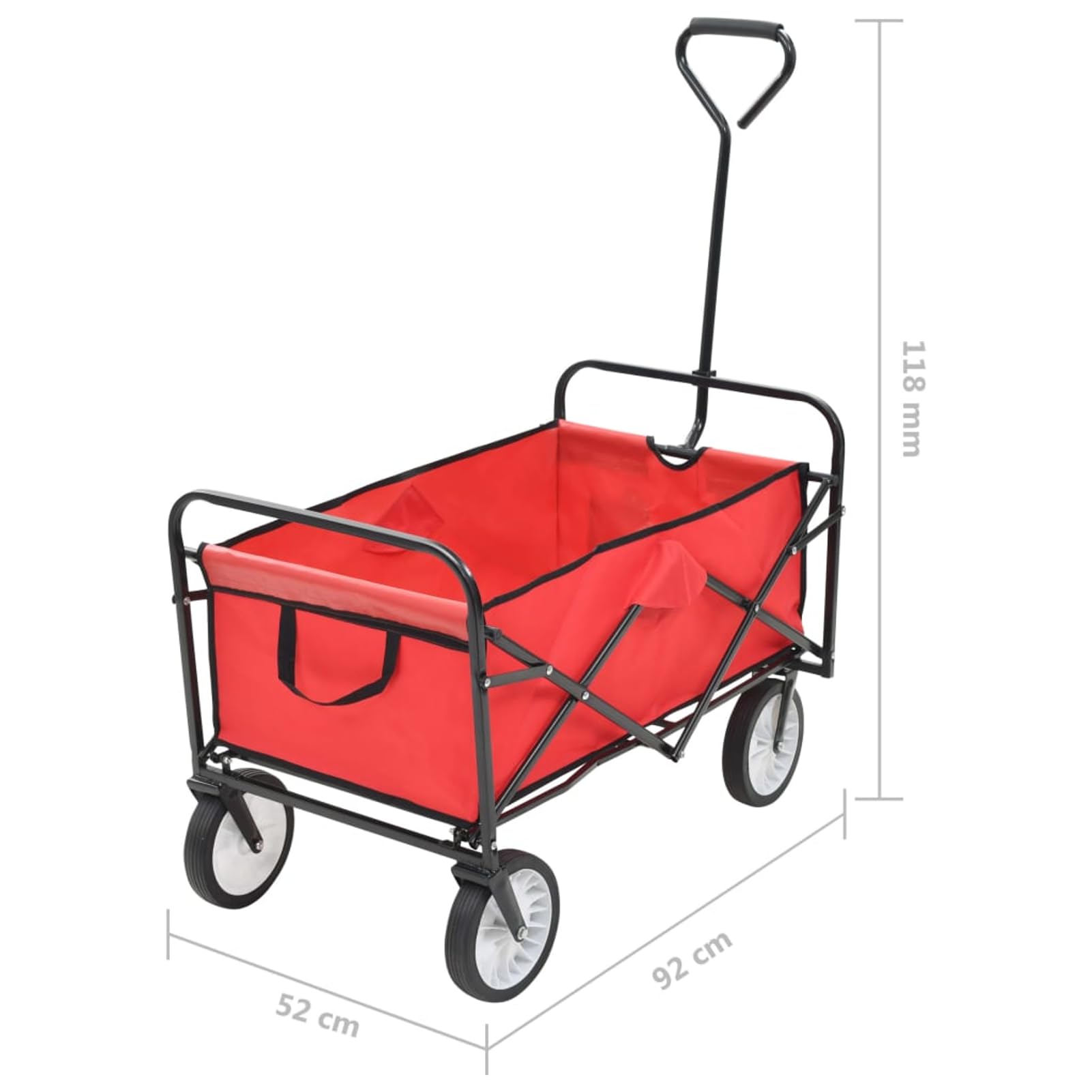 Klappbarer Handwagen Stahl Rot Wagen Model143778