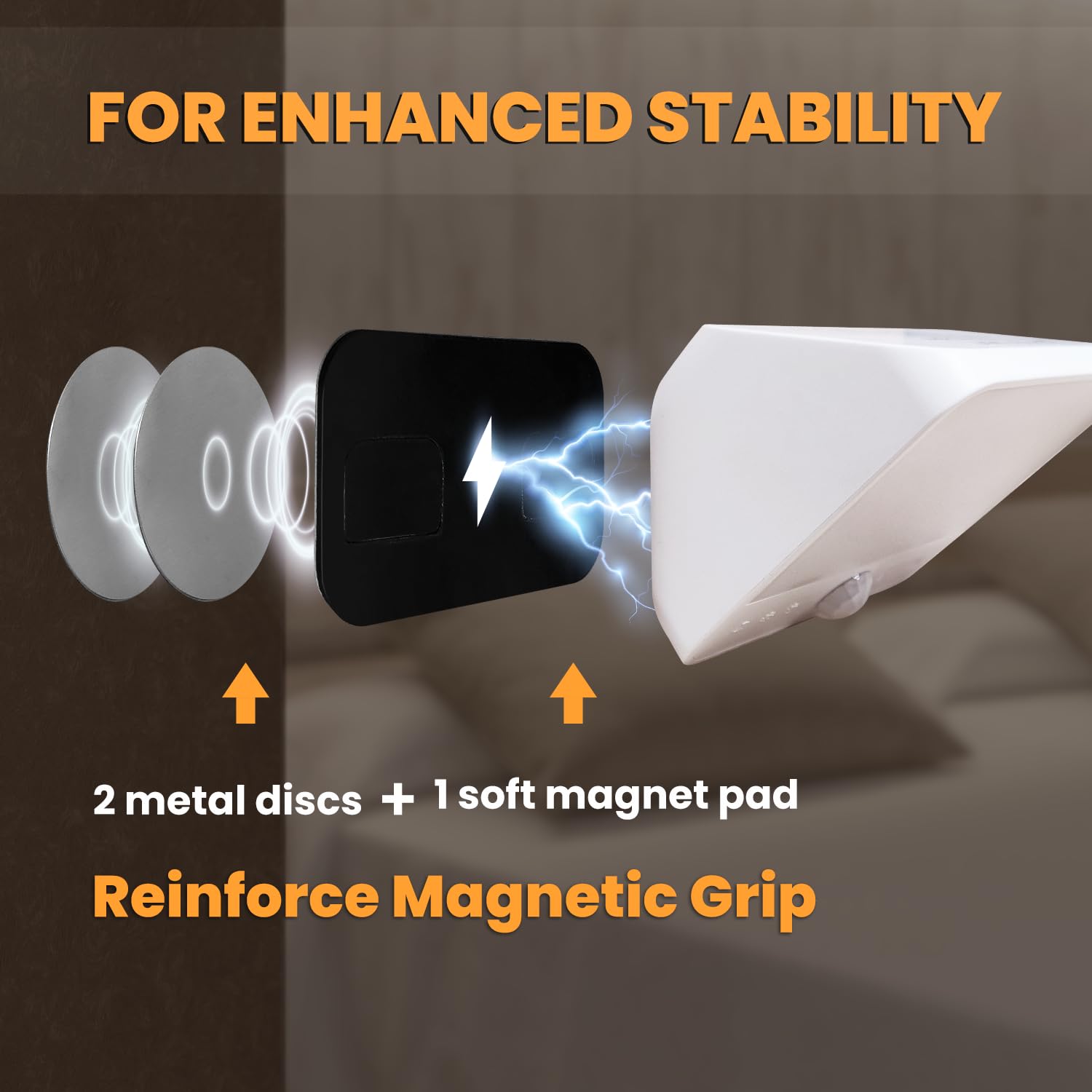Luz con sensor de movimiento DAZZY DOT para interiores, recargable, luz nocturna con batería de 2000 mAh, luces nocturnas adhesivas con activación por movimiento (paquete de 2), luces regulables