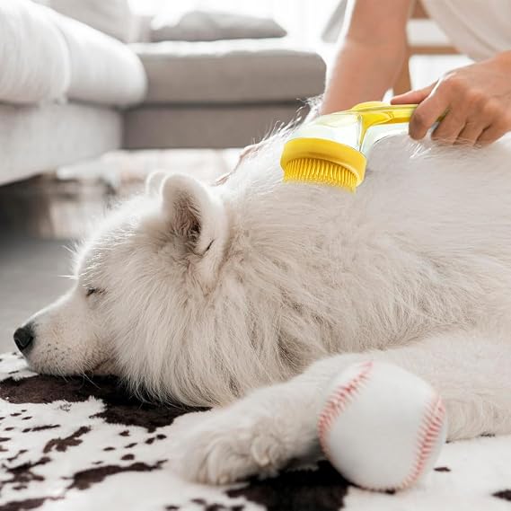 ZiTour Pet Bath Brush, Upgraded Dog Bath Brush Dog Scrubber for Bath, Bathing Dog Grooming Massage Brush for Long Short Haired Dogs Cats Shower (Blue)