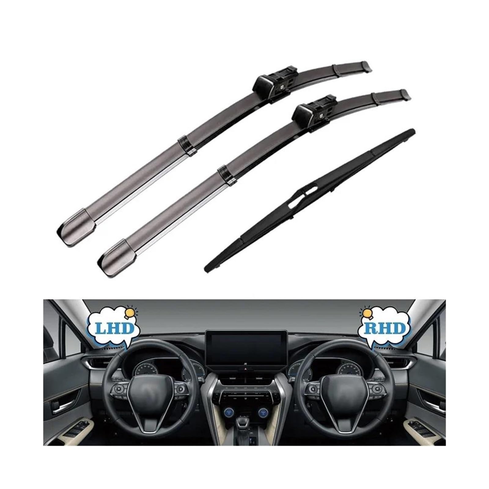 Escobillas Limpiaparabrisa 262014 Para VOLVO XC60 XC 60 MK1 2009-2016 26" + 20" +14 Escobillas Limpiaparabrisas Delanteras Y Traseras Accesorios Parabrisas Coche(RHD Front Rear)